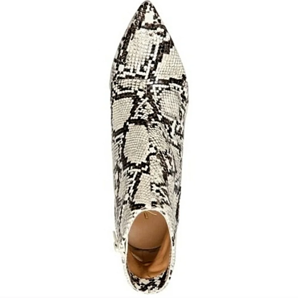 New w/Box Thalia Sodi Rylie Snake Embossed Side-Zip Pointy-Toe Ankle Dress Boots - Picture 4 of 7